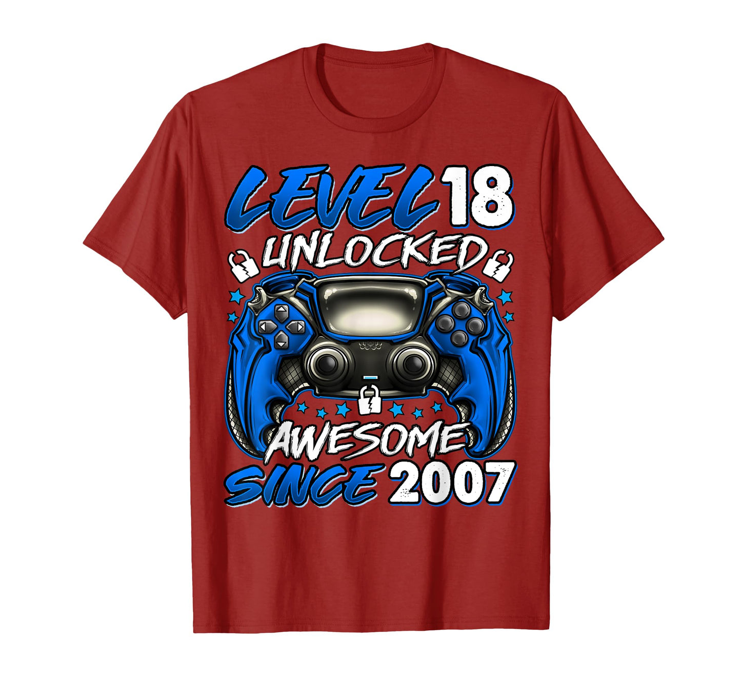 Level 18 Unlocked 18 Year Old Gifts Boys 18th Birthday Boy T-Shirt