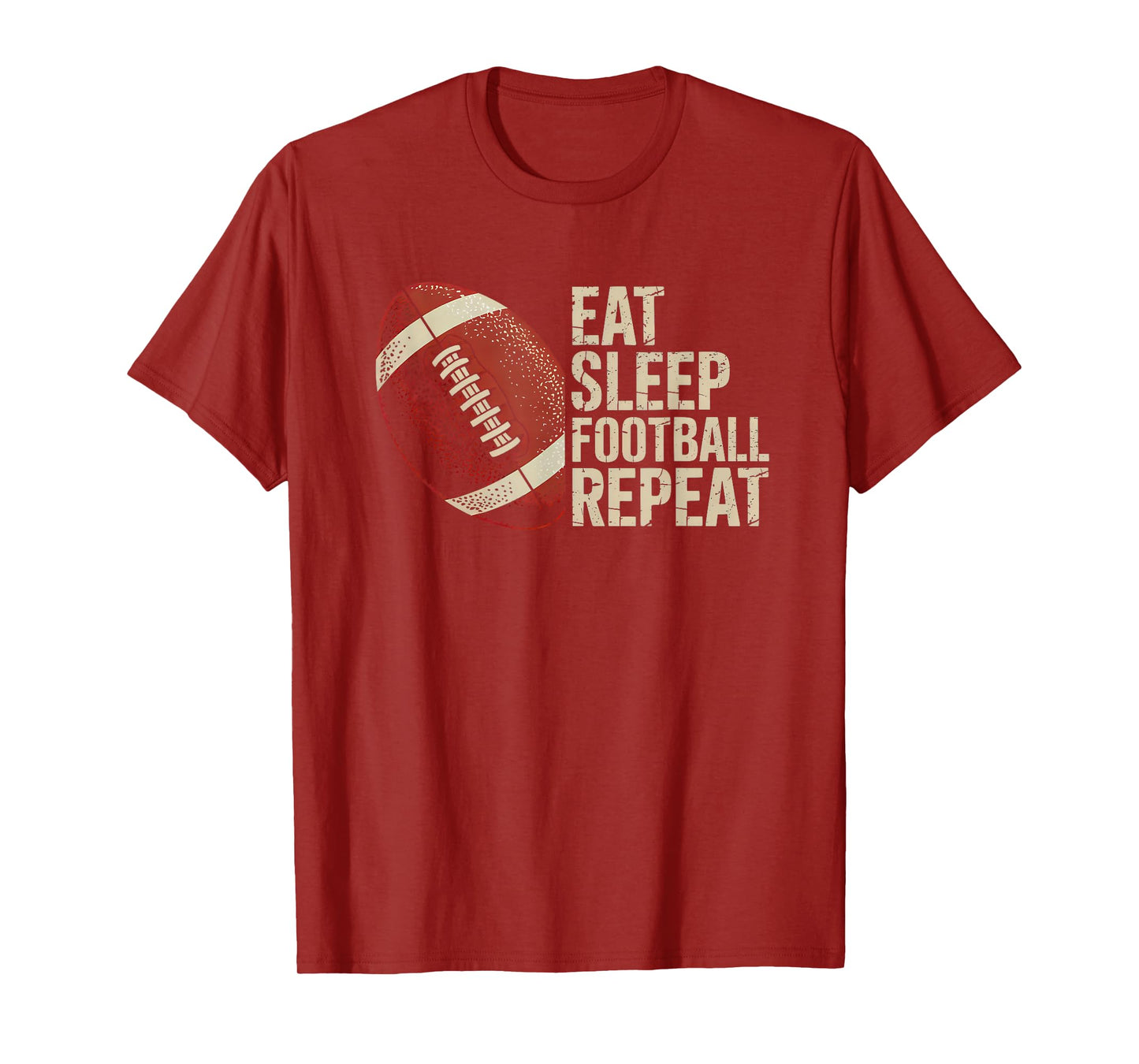 Eat Sleep Football Repeat Funny Football Player Men Women T-Shirt