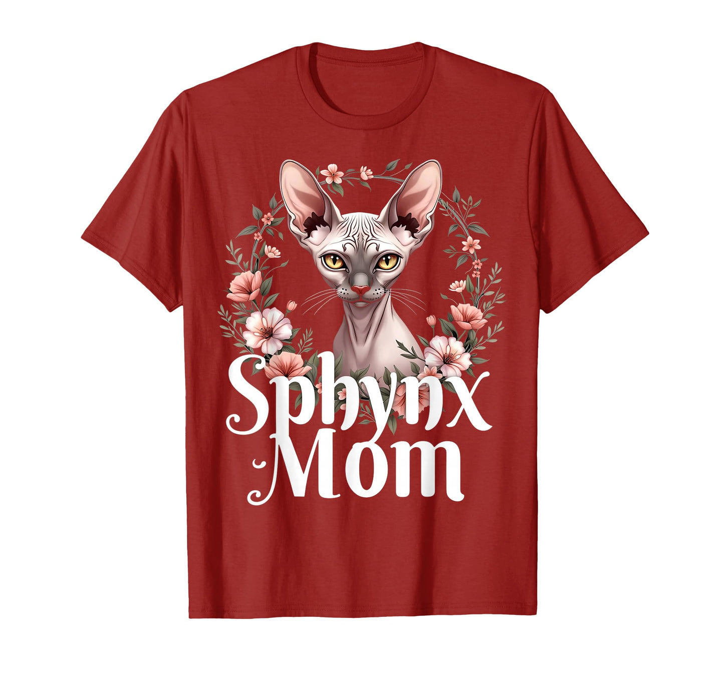 Sphynx Mom Floral Hairless Cat T-Shirt