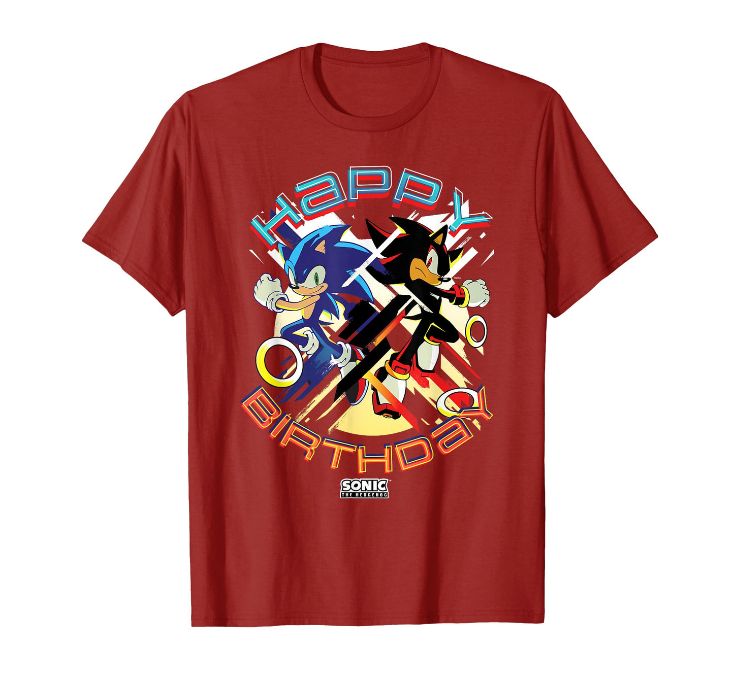 Sonic The Hedgehog Happy Birthday Sonic Shadow Chest Poster T-Shirt