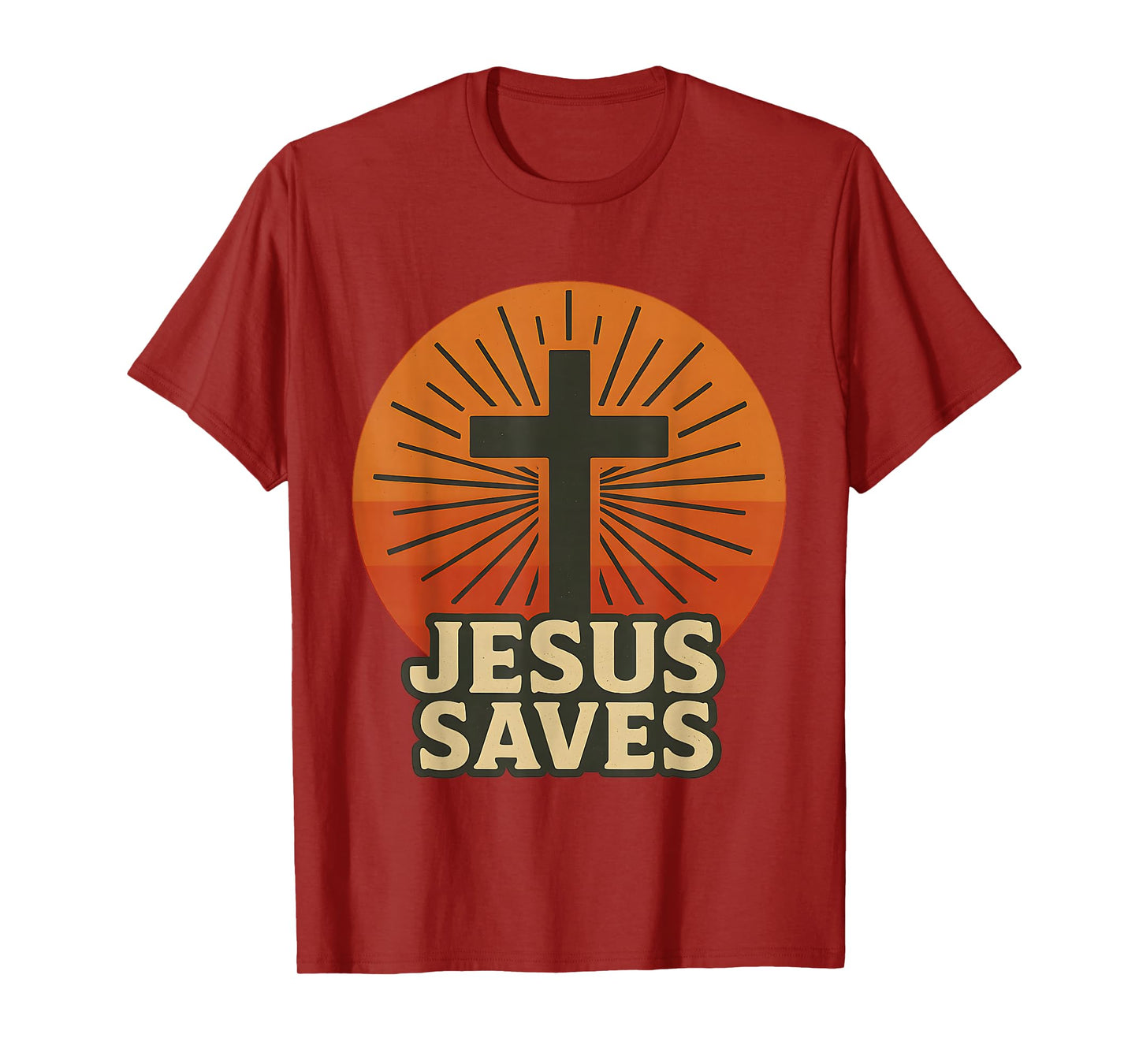 Jesus Saves John 3:16 Cross Vintage Sunset Bible Verse T-Shirt