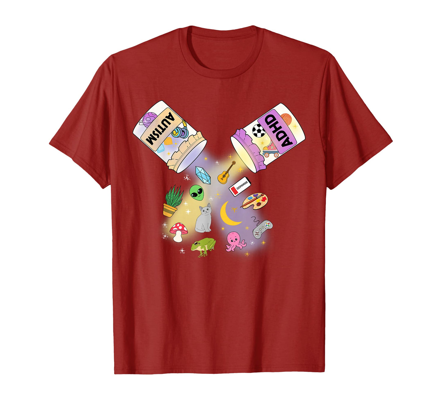 Funny AuDHD Neurodiversity Autism ADHD Fusion Men Women Kids T-Shirt