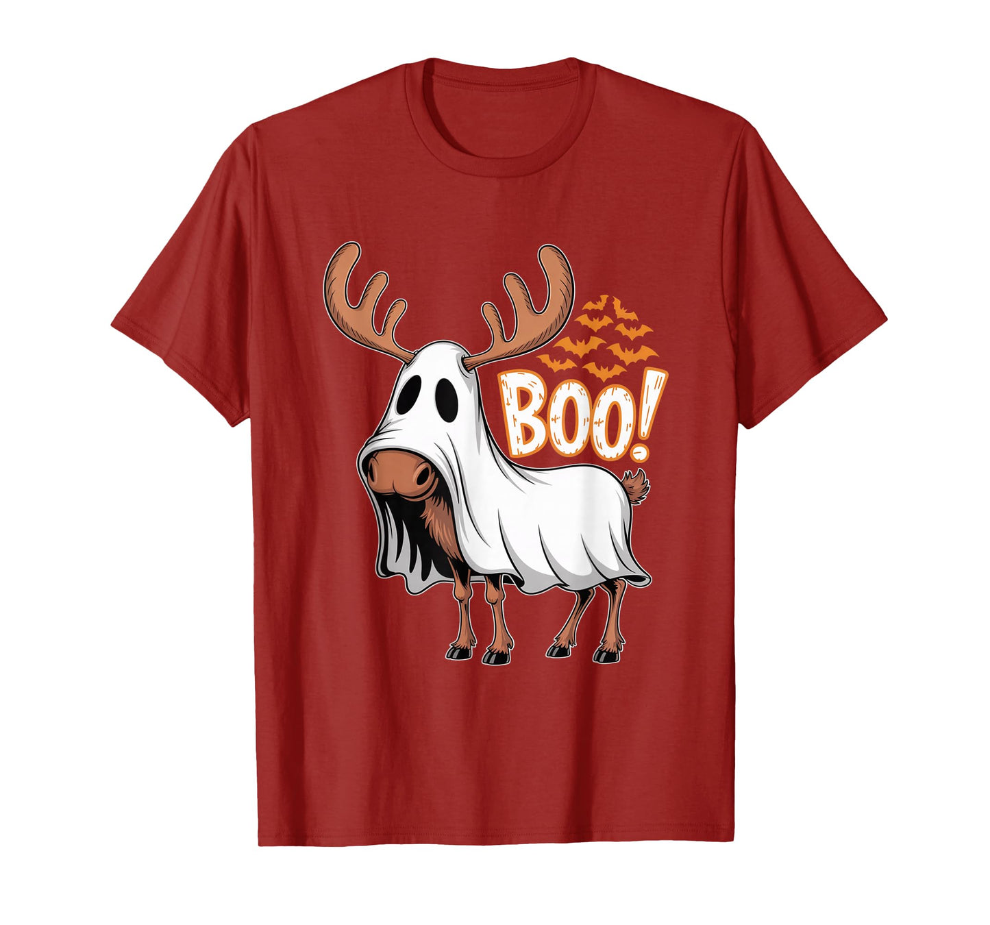 Spooky Moose Ghost Boo Costume Halloween Party T-Shirt