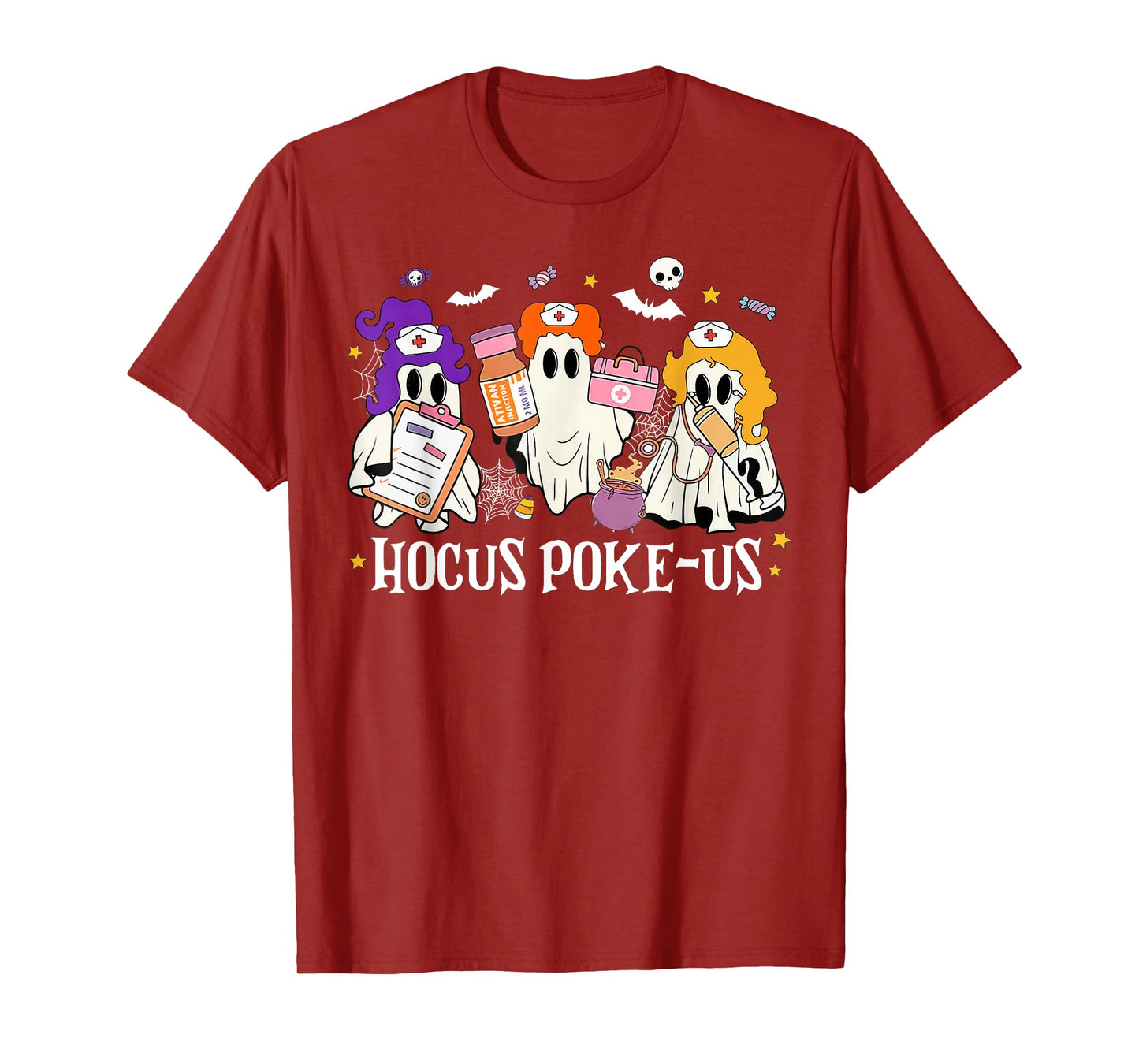 Hocus Poke-us Witch Nurse Halloween Medical Lab Tech Spooky T-Shirt