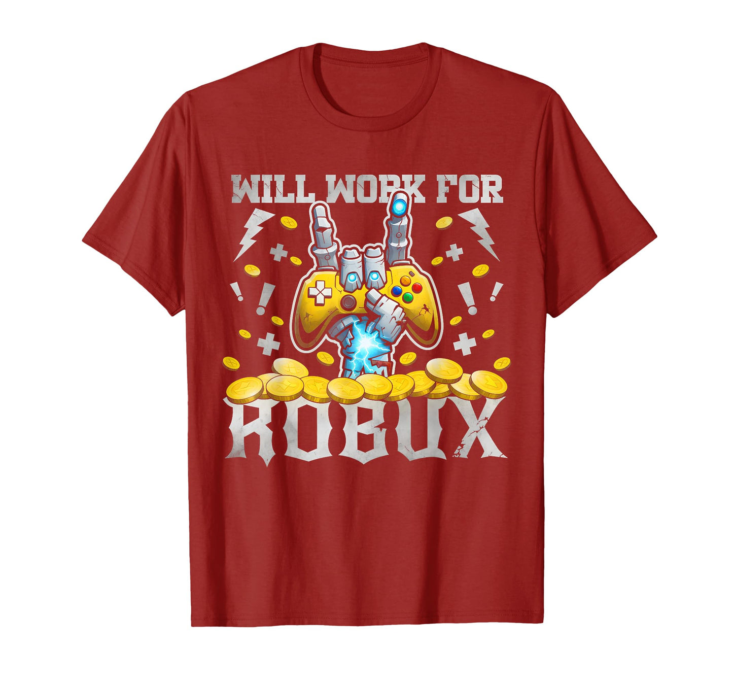 Will work for ROBUX Funny Gaming Blockchain Token Saying T-Shirt