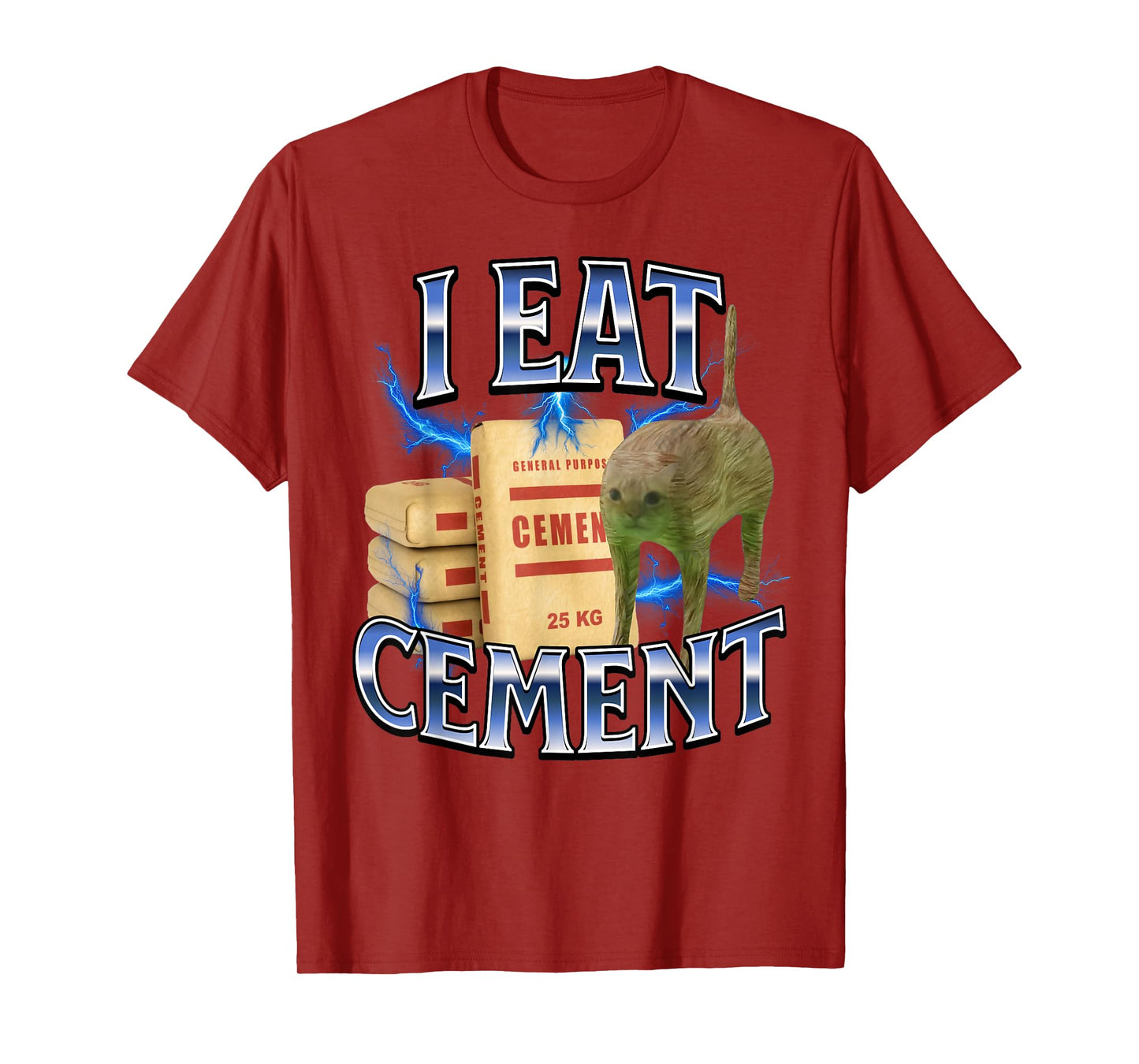 I eat cement cursed cat funny oddly specific meme kids boys T-Shirt