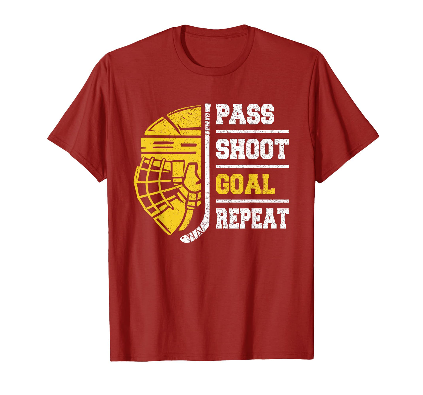 Ice Hockey For Boys, Men | Pass Shoot Goal Repeat | Hockey T-Shirt