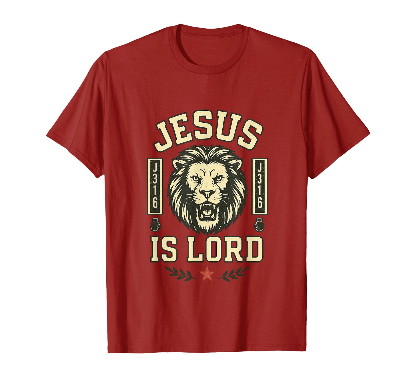 Muay Thai Christian Design Jesus is Lord J316 Lion Art T-Shirt
