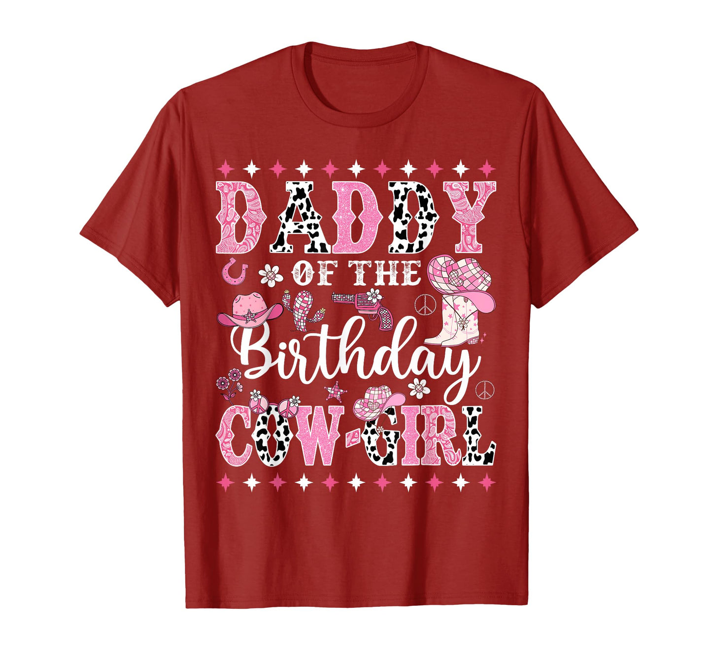 Cowgirl Birthday Matching Family Daddy Of The Birthday CowGirl Rodeo Black Unisex T-Shirt