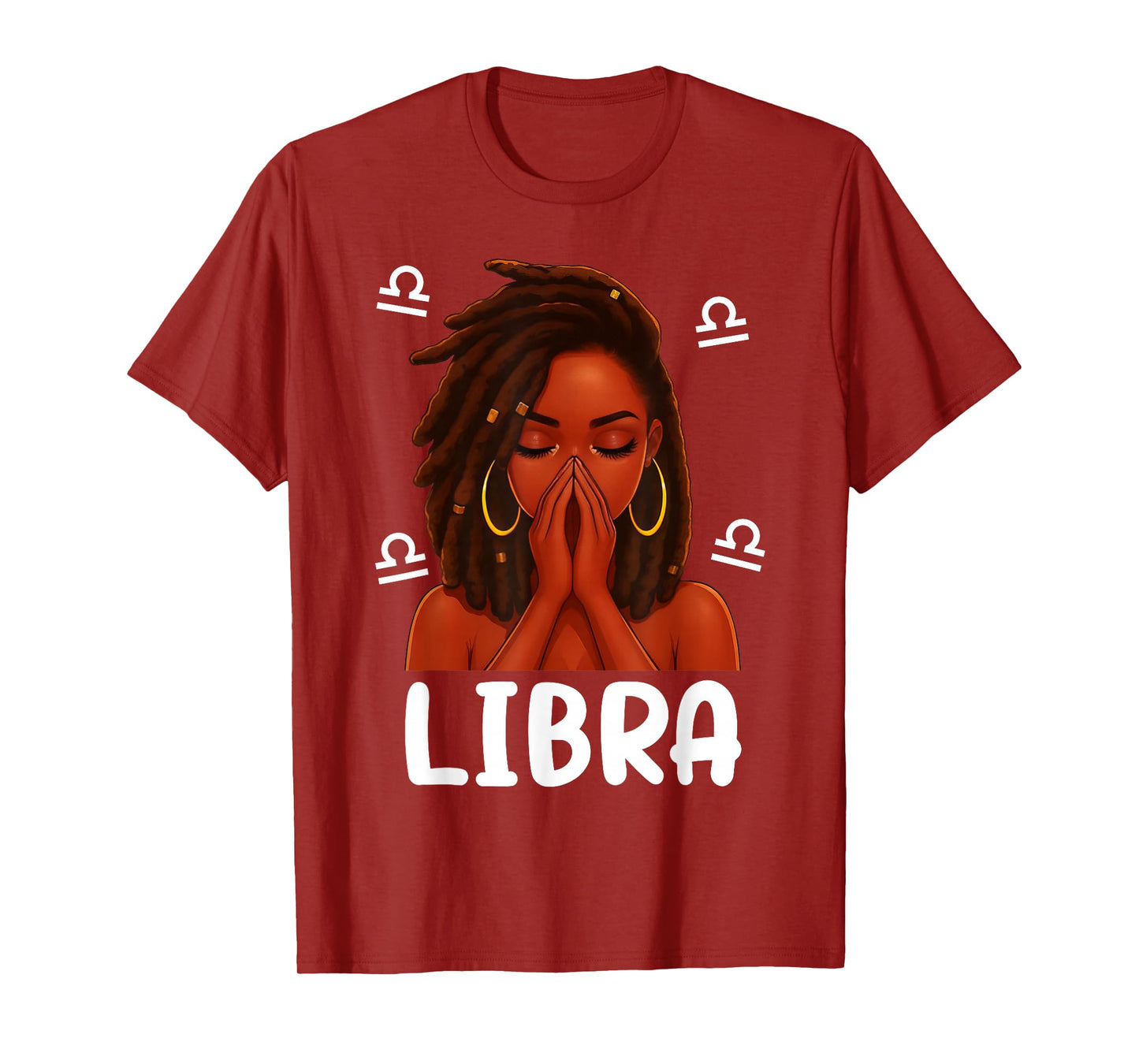 Libra Loc'd Black Woman Pray Christian Zodiac Birthday T-Shirt