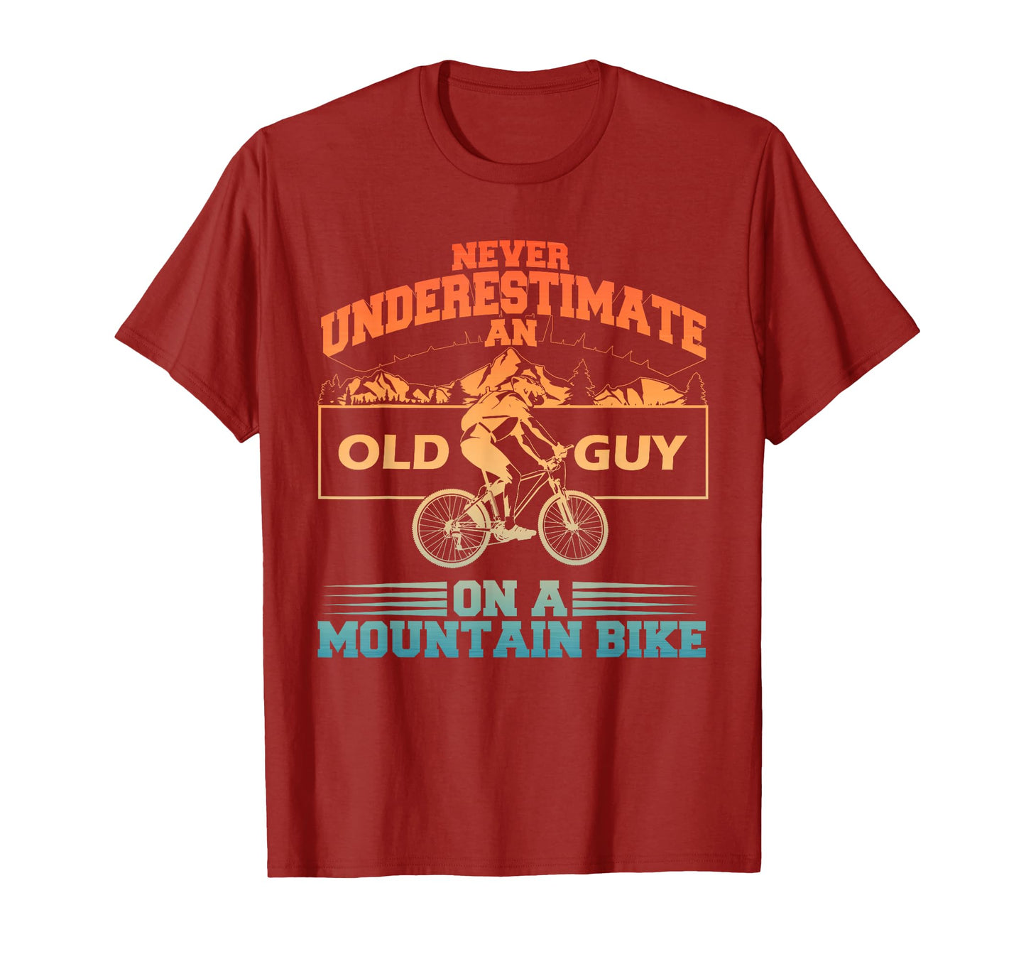 Cool Mountain Bike Art For Men Grandpa Mountain Biking T-Shirt