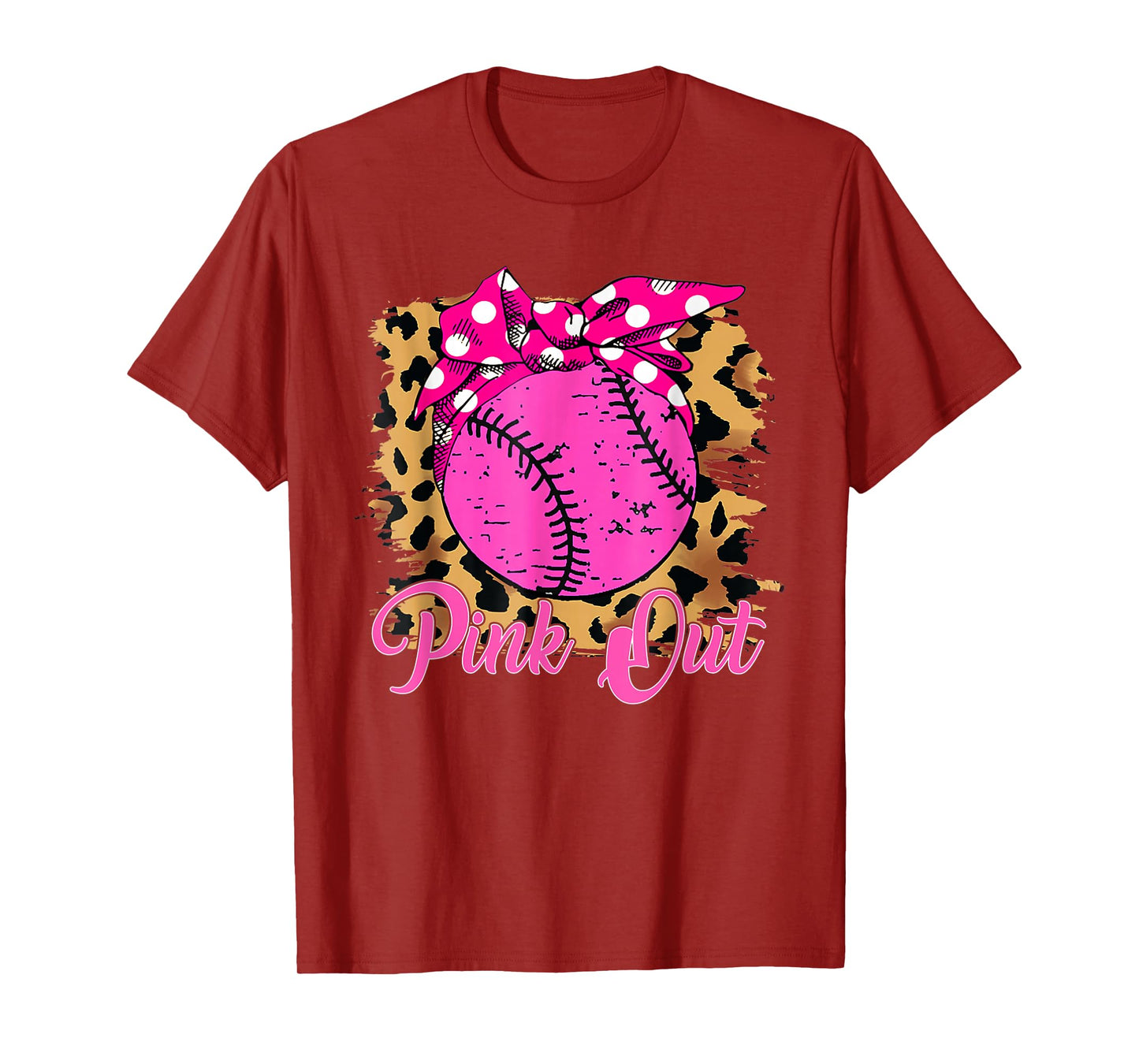 Funny Pink Out Breast Cancer Awareness Pink Ribbon Softball T-Shirt