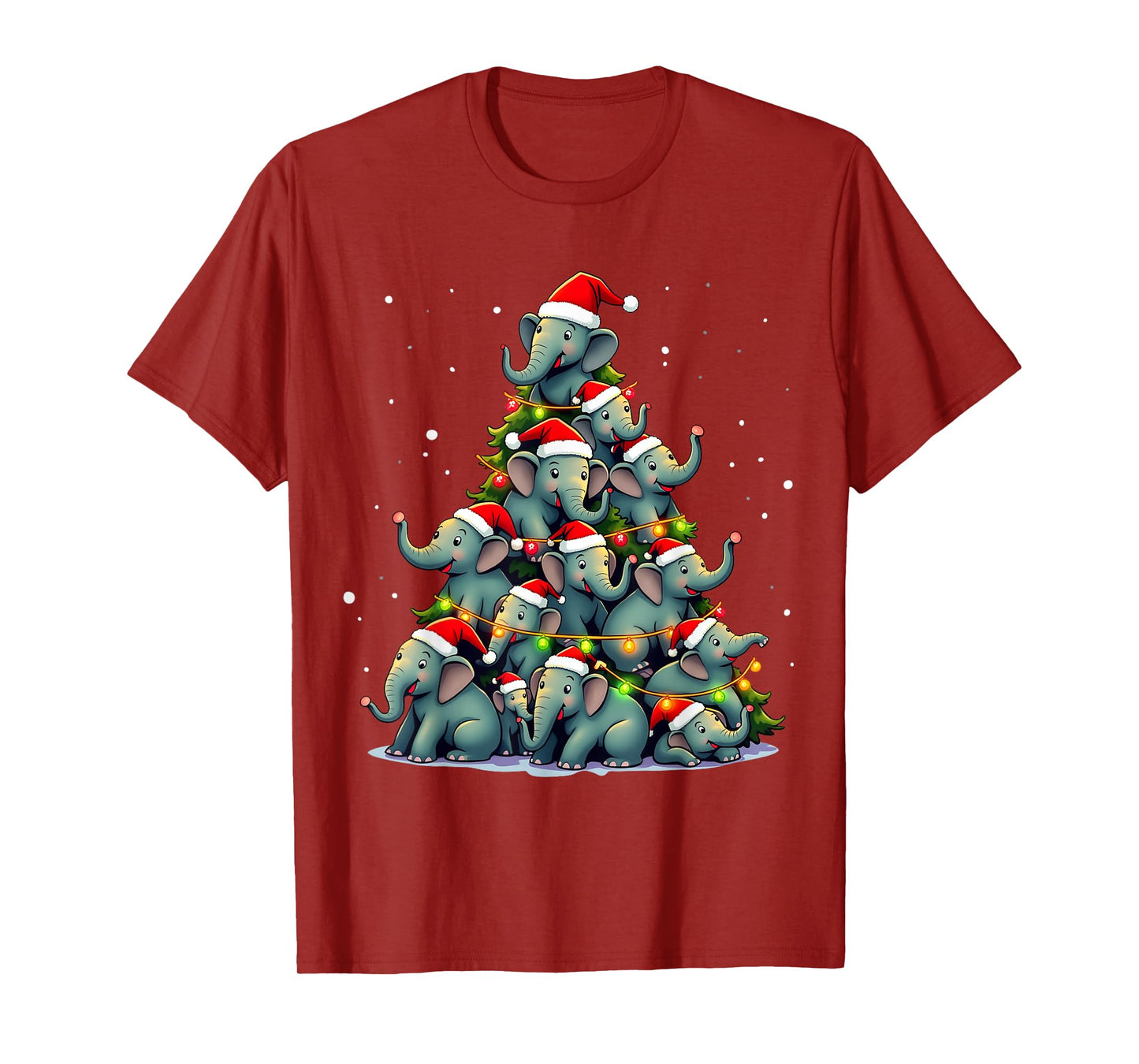 Elephant Christmas Tree Funny Jumbo Holiday Cute Elephant T-Shirt