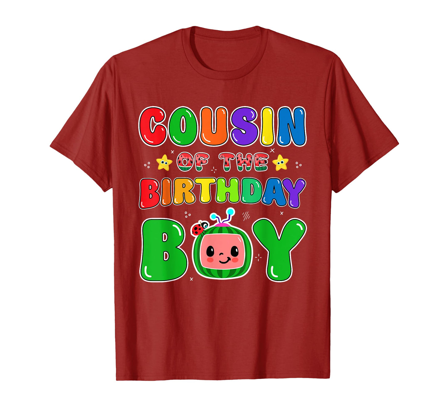 Cousin of The Birthday Boy Funny Melon Family Party Matching T-Shirt