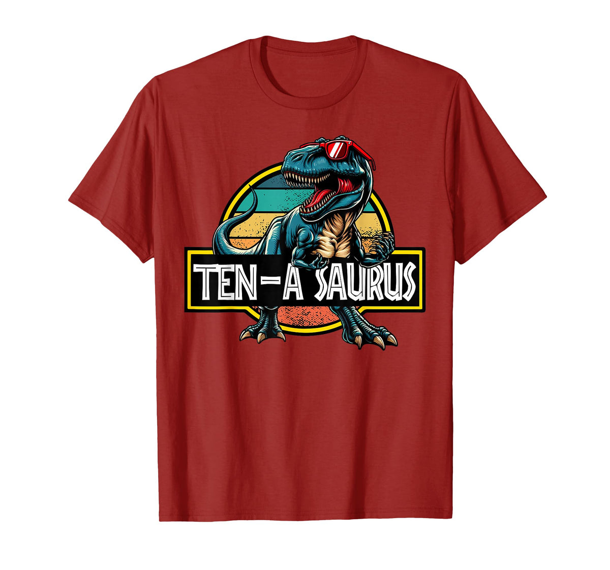Ten A Saurus T Rex Dinosaur Birthday Party 10 Year Old T-Shirt