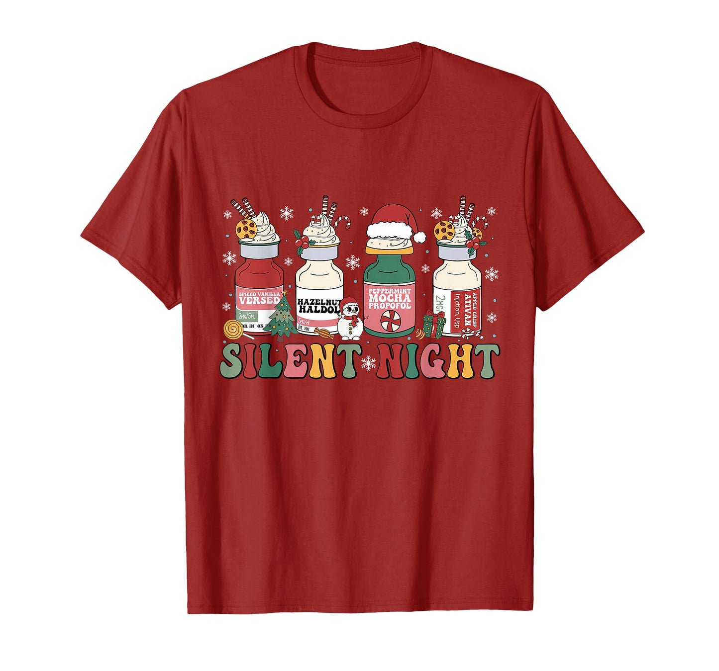 Funny Santa Propofol Silent Night ICU Nurses Merry Christmas T-Shirt