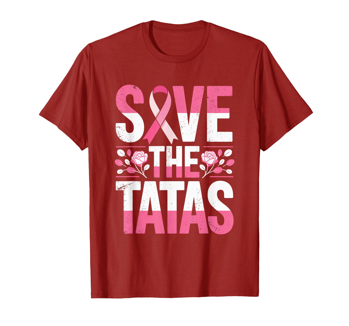 Save The Tatas Breast Cancer Fighting Awareness Pink Ribbon T-Shirt