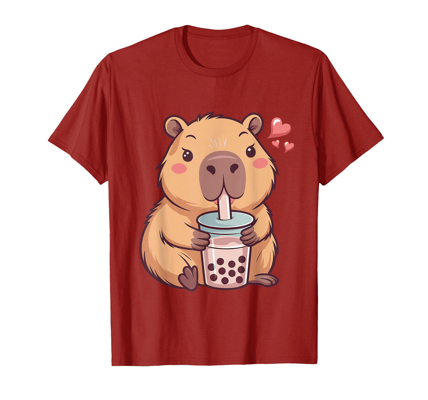Cute Capybara Kawaii Anime Drinking Bubble Tea Lover Girls T-Shirt