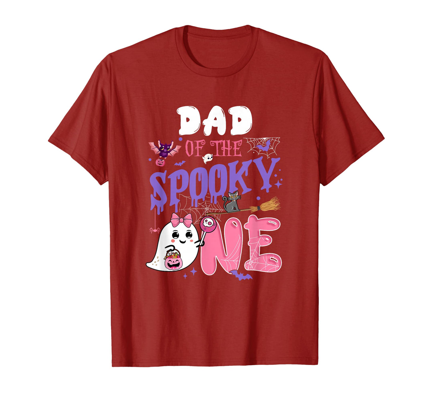 Dad Of The Spooky One 1St Birthday Girl Halloween Ghost T-Shirt
