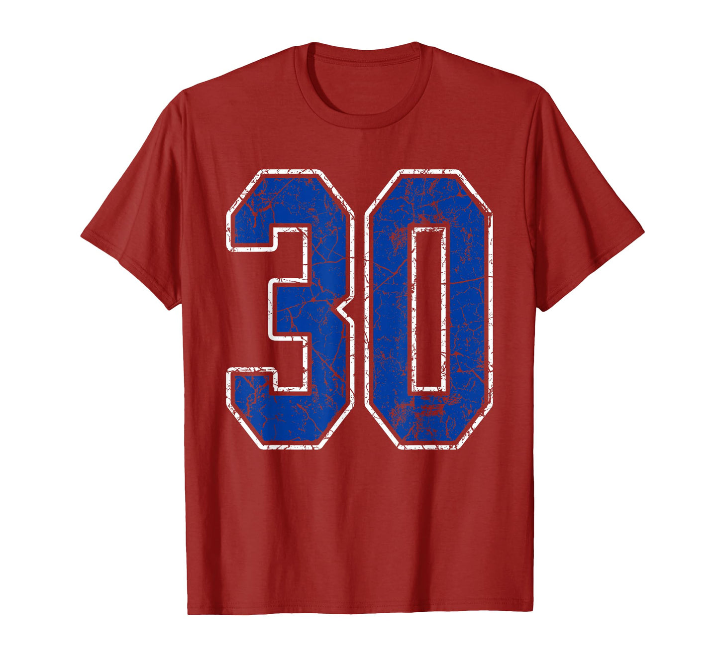 Royal Blue and White Number 30 Jersey Player Uniform #30 Fan T-Shirt