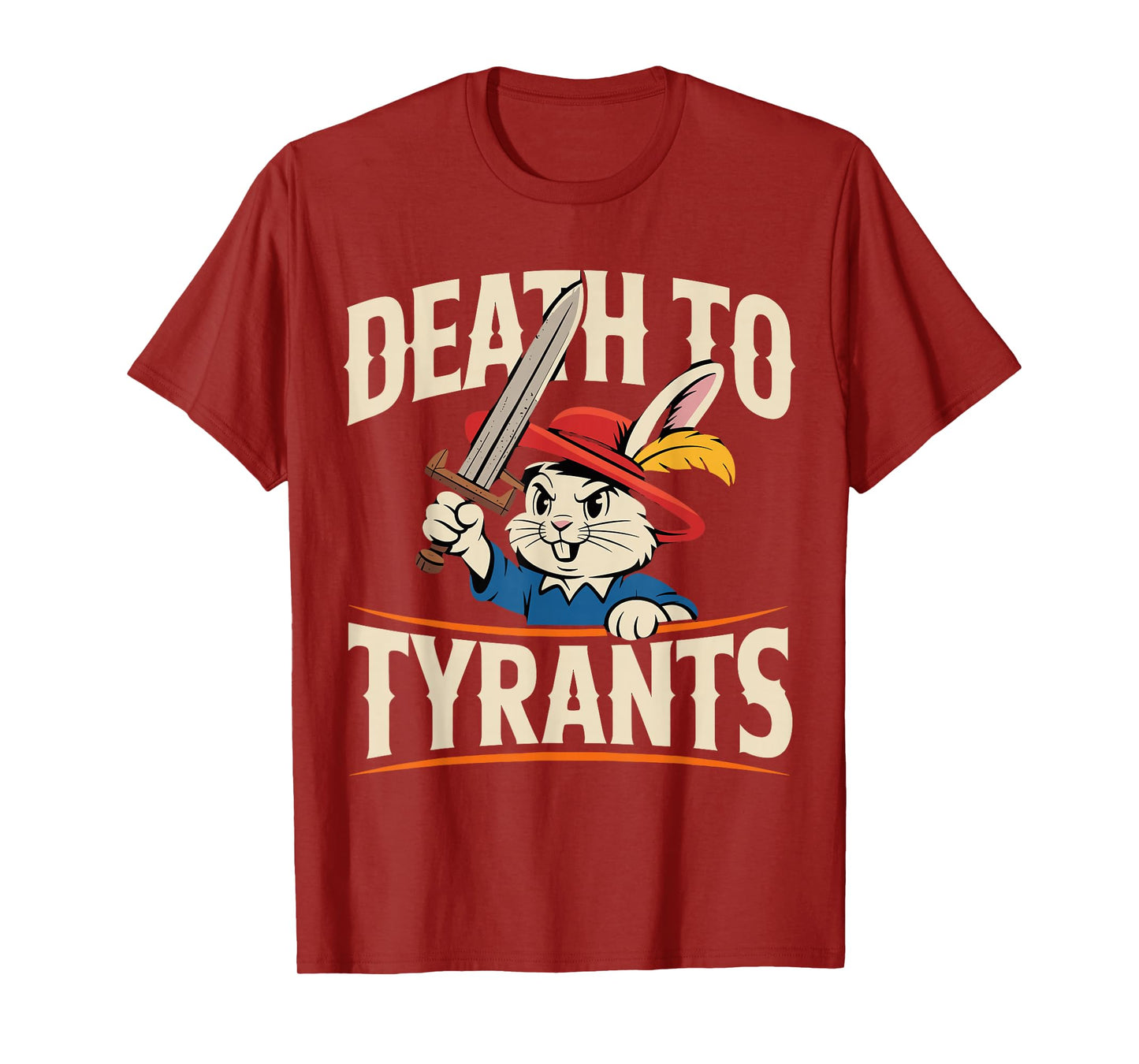 Retro Rabbit Meme Death To Tyrants Funny T-Shirt