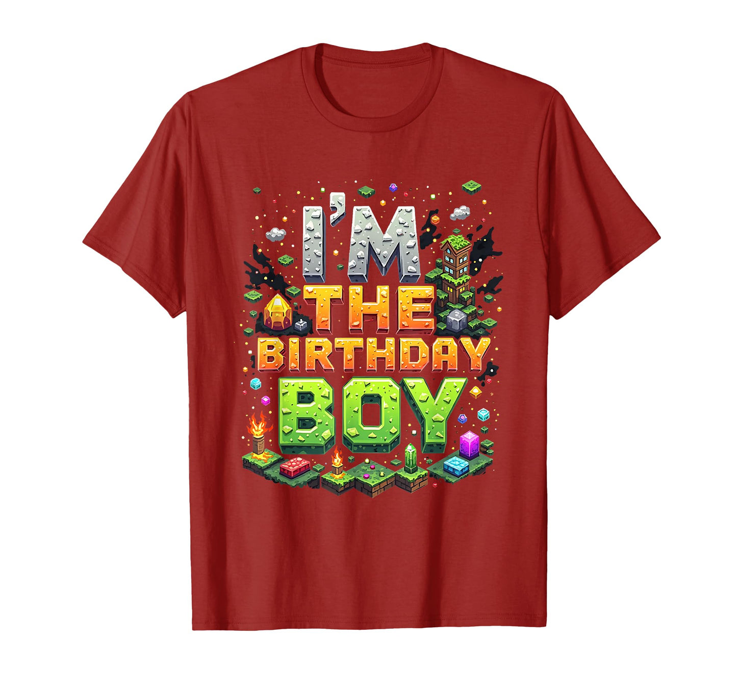 Bday Party Video Gamer Pixel Number I'm The Birthday Boy T-Shirt