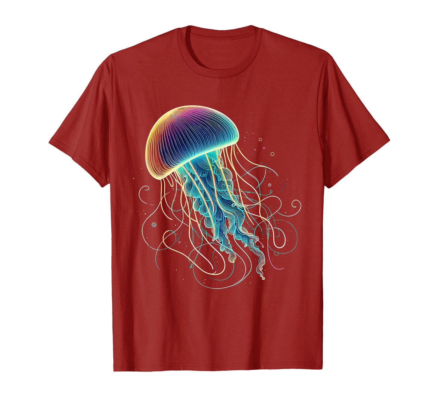 Colorful Vibrant Glowing Jellyfish with Rainbow Colors T-Shirt