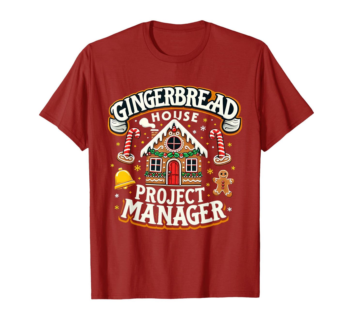 Gingerbread House Project Manager Xmas Decorating Cookies T-Shirt