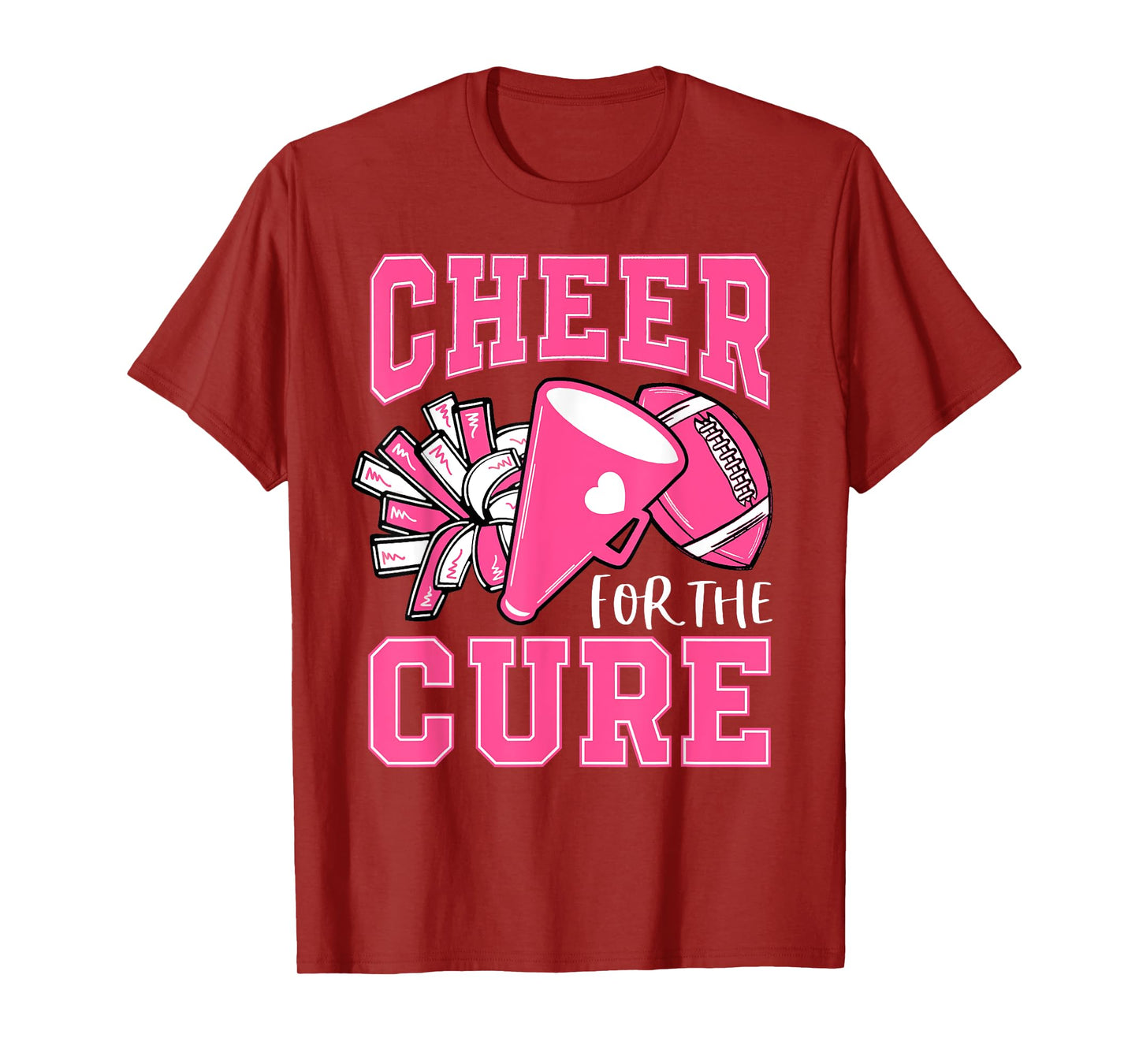 Cheer For The Cure Breast Cancer Awareness Cheerleader Funny T-Shirt