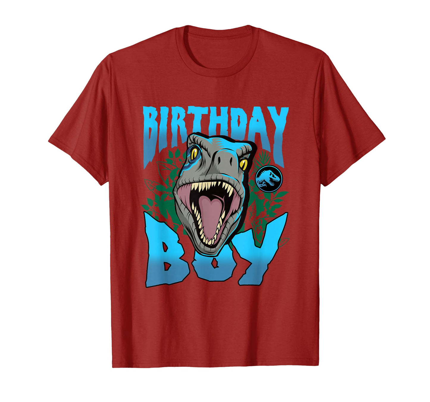 Jurassic World Birthday Boy Roaring Velociraptor Blue Logo T-Shirt