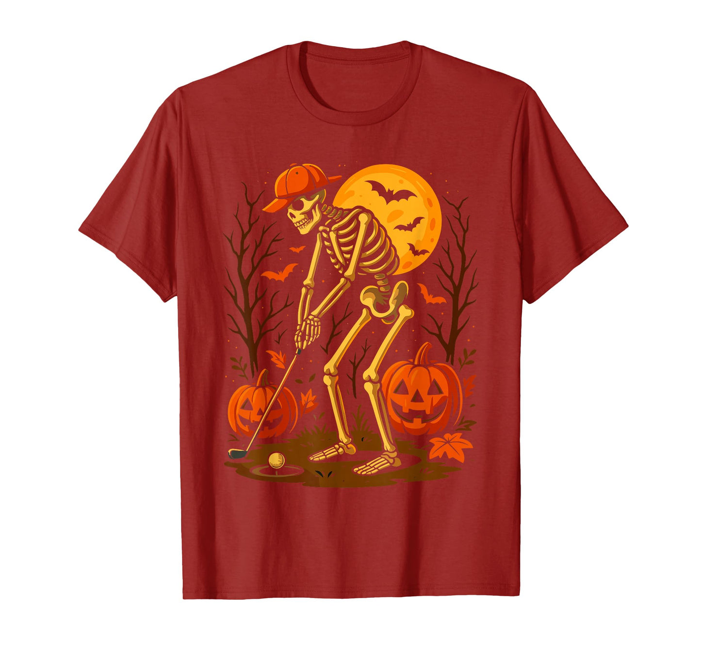 Halloween Skeleton Golf Costume Men, Spooky Season Golf T-Shirt
