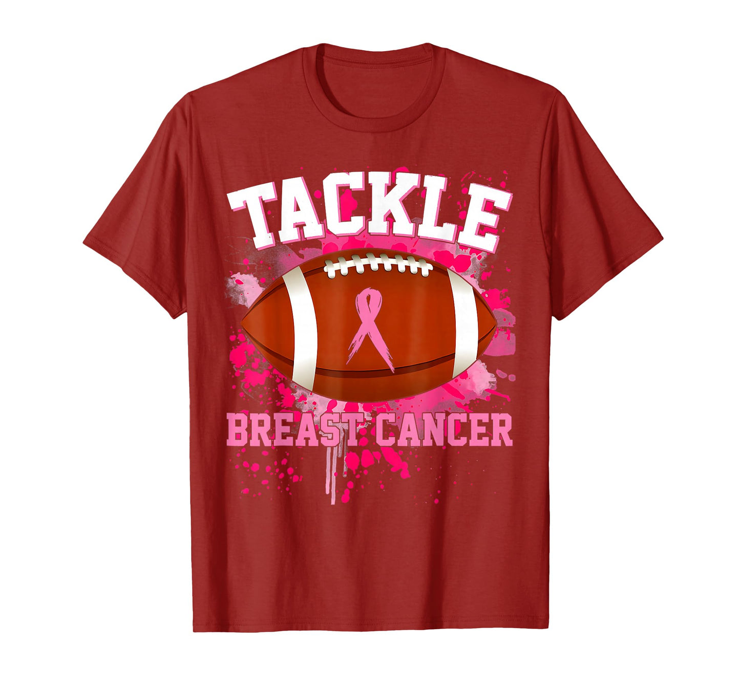 Tackle Breast Cancer Football Pink Breast Cancer Awareness T-Shirt