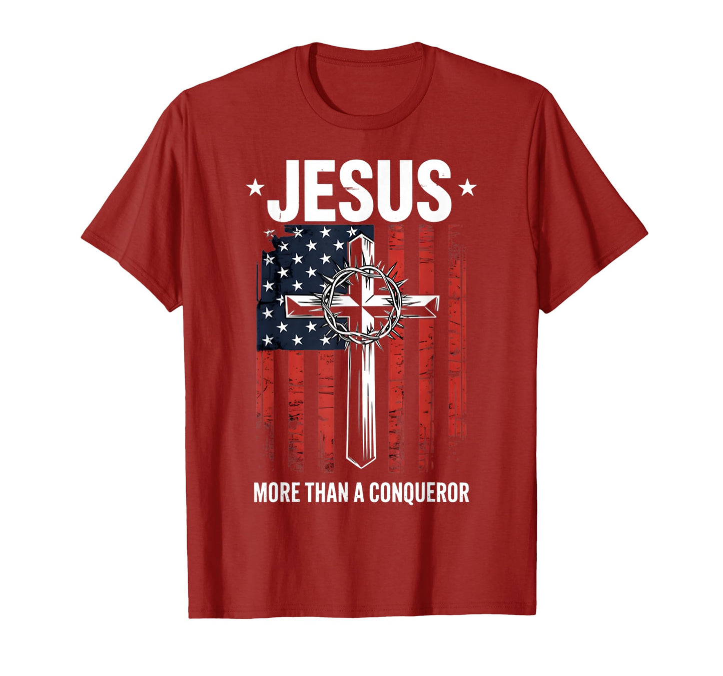 Vintage Jesus More Than A Conqueror - Faith and Freedom T-Shirt