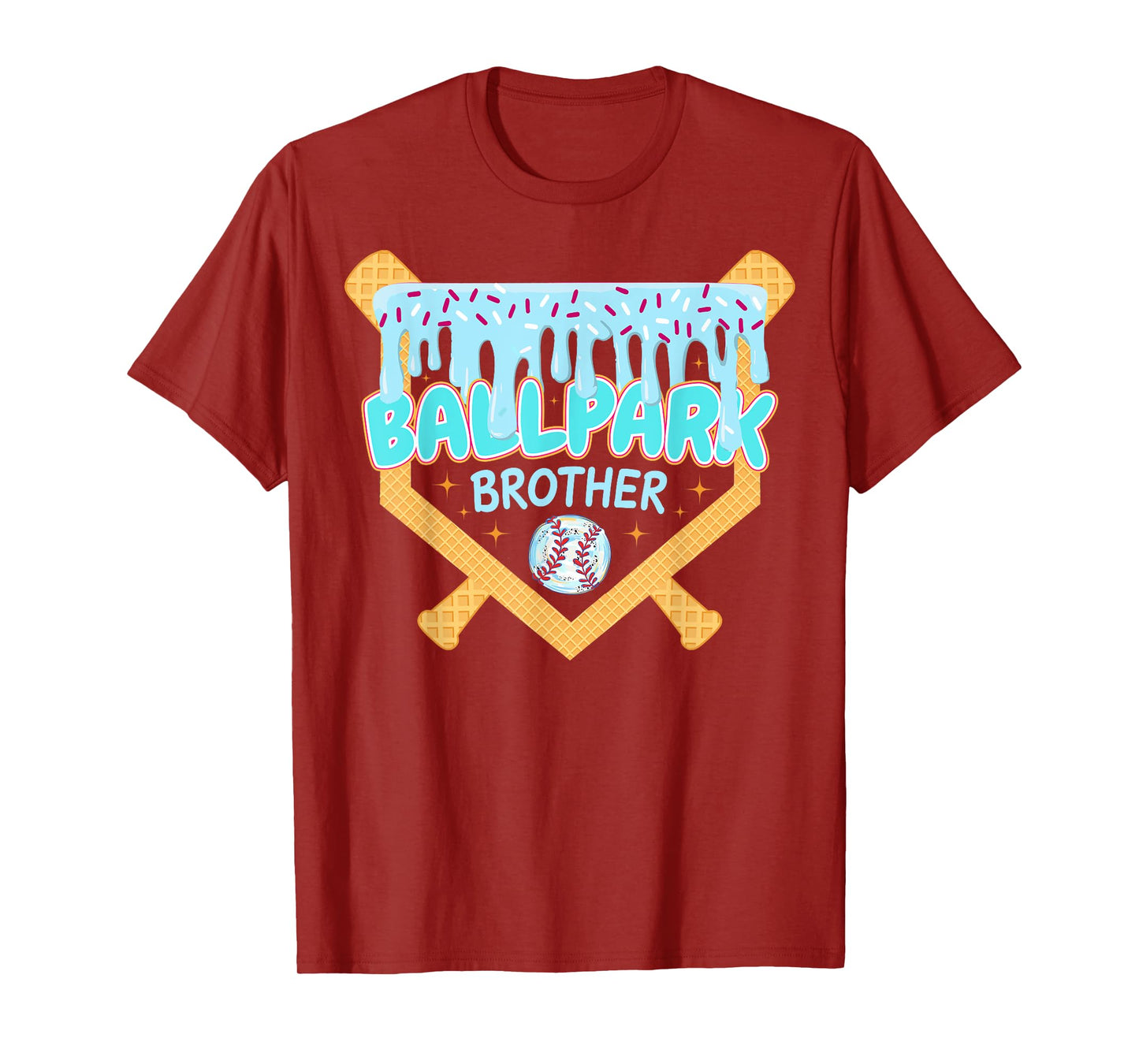 Baseball Drip Ballpark Brother Ice Cream Drip Tball Tee Ball T-Shirt