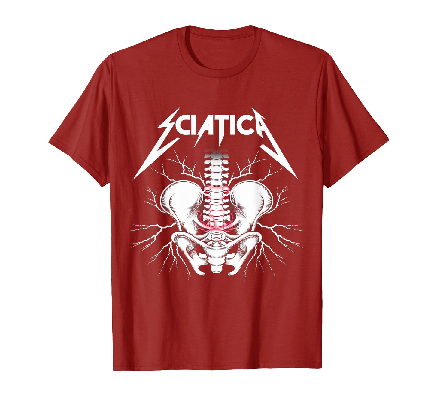 Sciatica Skeleton - Funny Rock T-Shirt