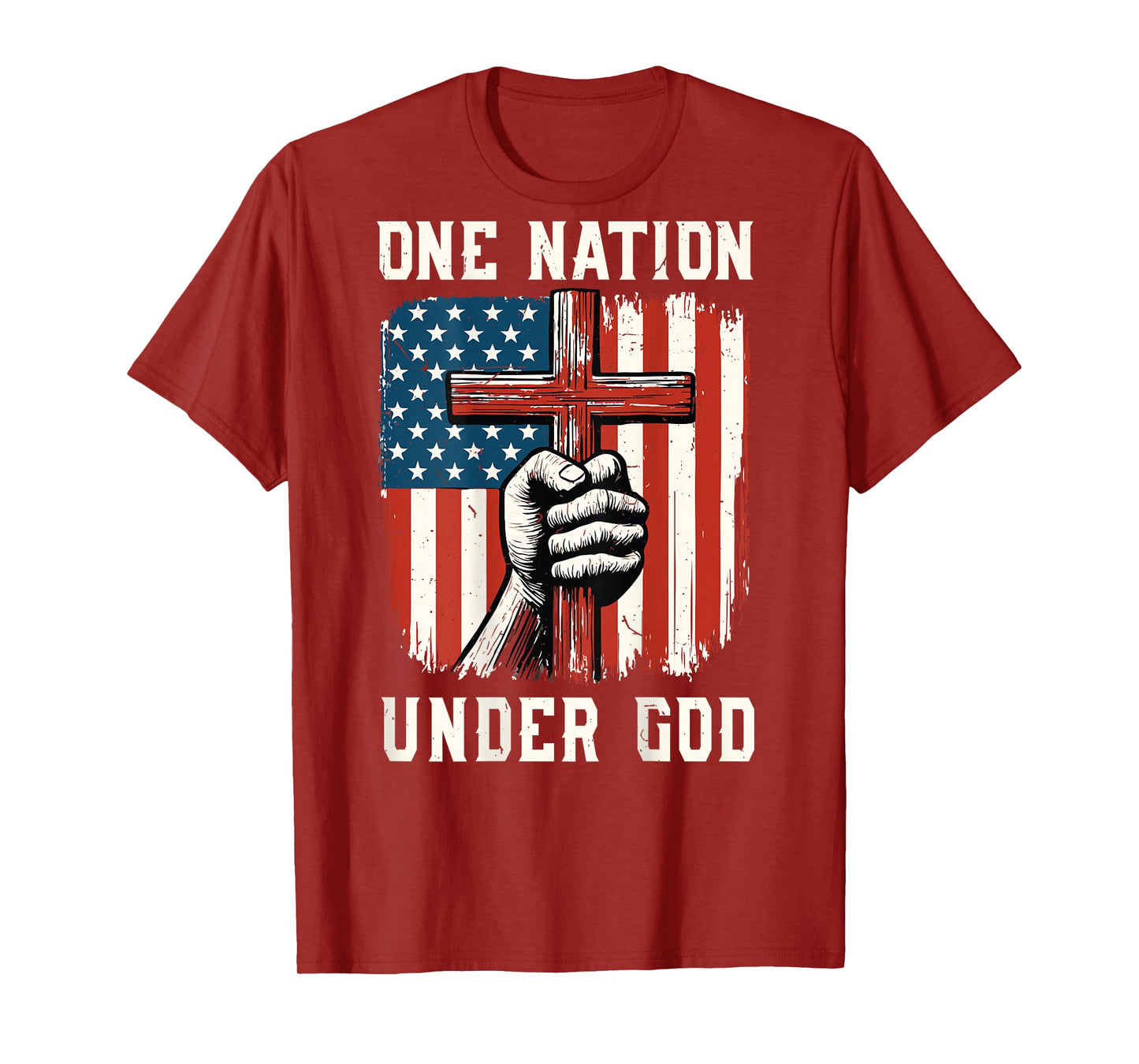 One Nation Under God American Flag Faith Christian Patriotic T-Shirt