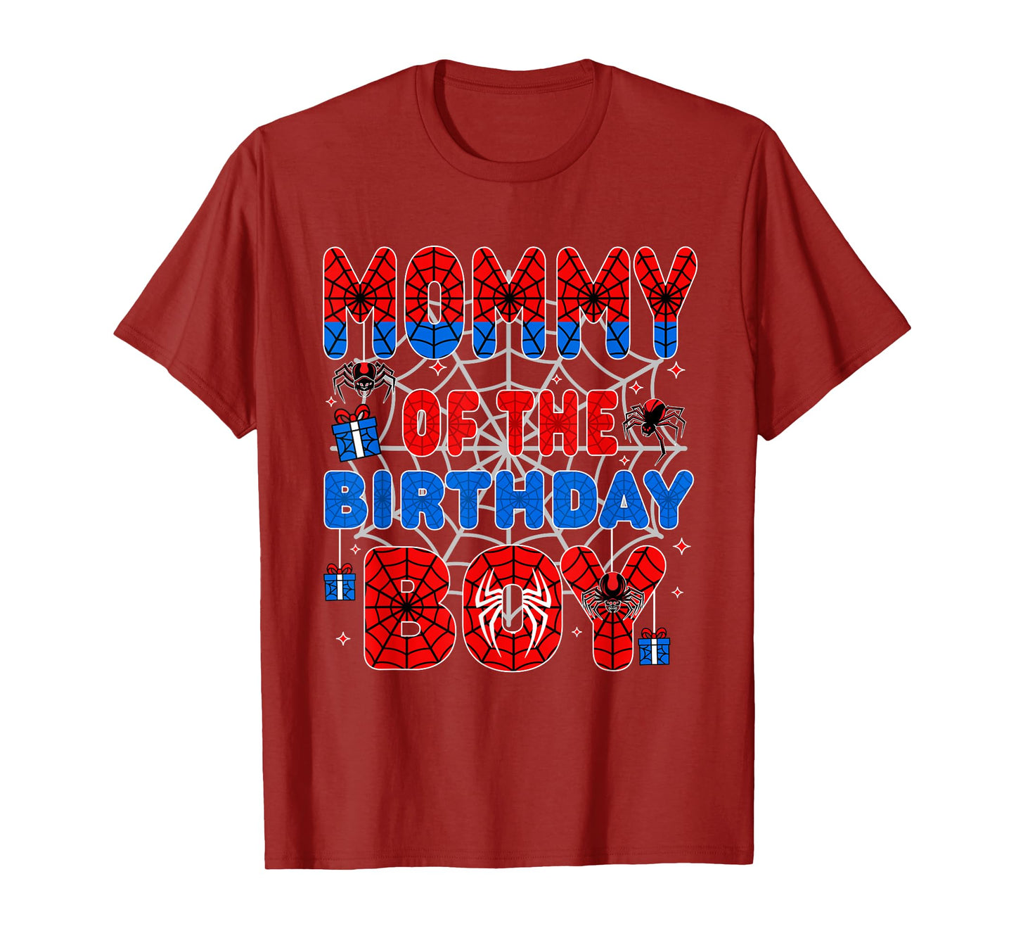 Spider Web Birthday Party Mommy of The Birthday Boy T-Shirt