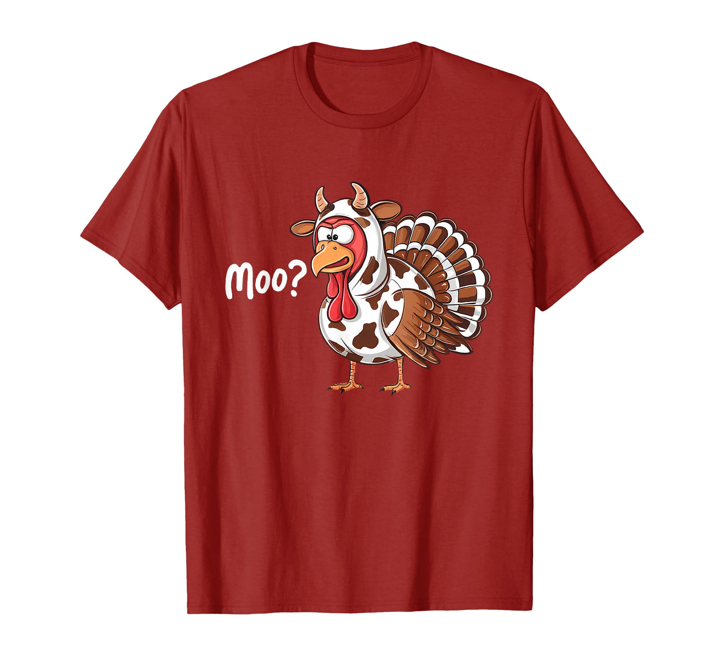 Funny Turkey Moo Thanksgiving Fake Cow Farmer Cow Lover T-Shirt