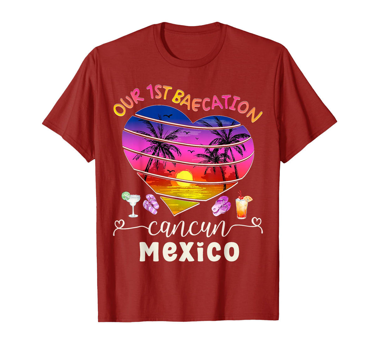 Our 1st Baecation Summer Vacation Cancun Mexico Couples Trip T-Shirt