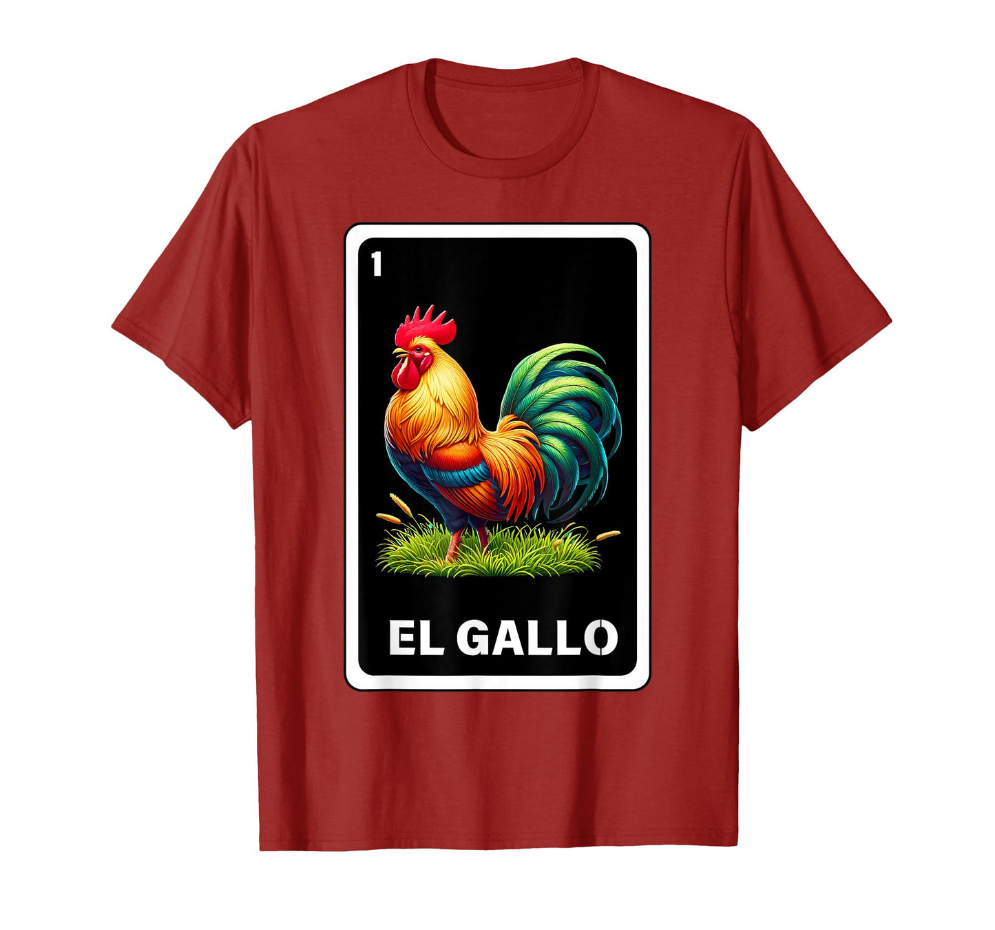 El Gallo Mexican Lottery Bingo Game Traditional Rooster Card T-Shirt