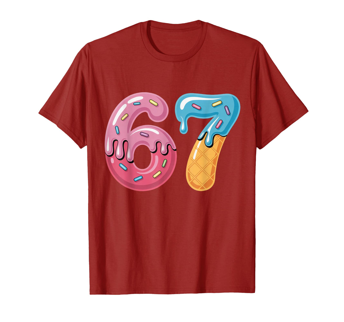 Ice Cream Drip Six Seven Sports Cool Meme 67 Funny Number T-Shirt