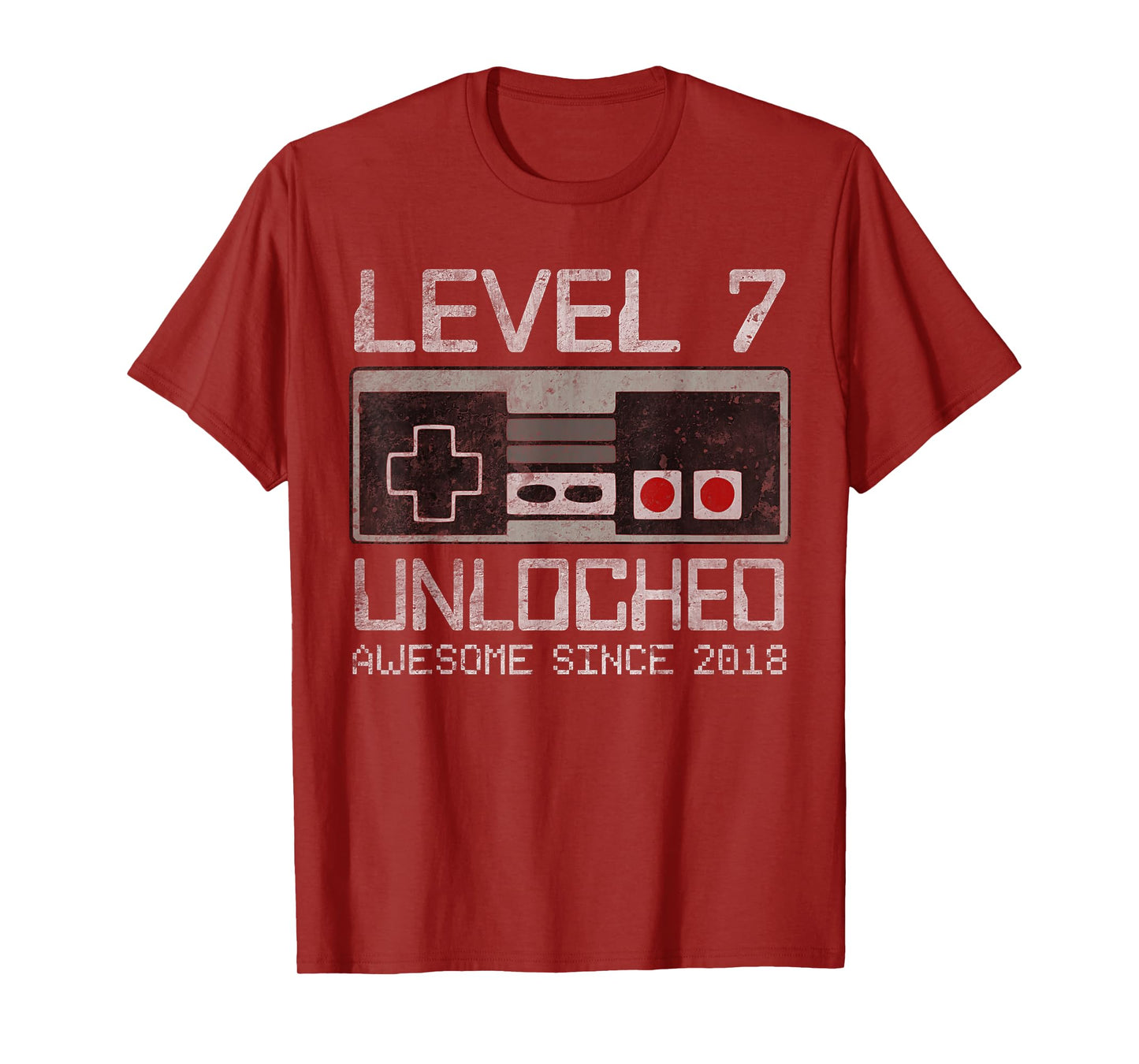 Level 7 Unlocked 7th Birthday 7 Year Old Video Gamer Boy T-Shirt