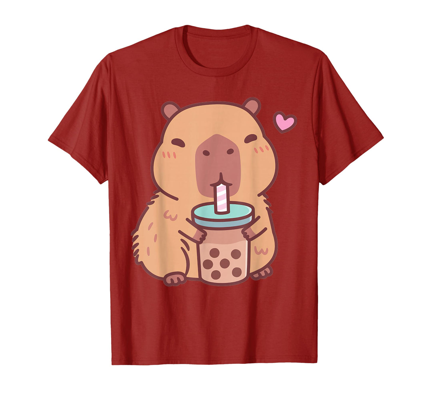 Cute Capybara Kawaii Anime Drinking Bubble Tea Lover Girls T-Shirt