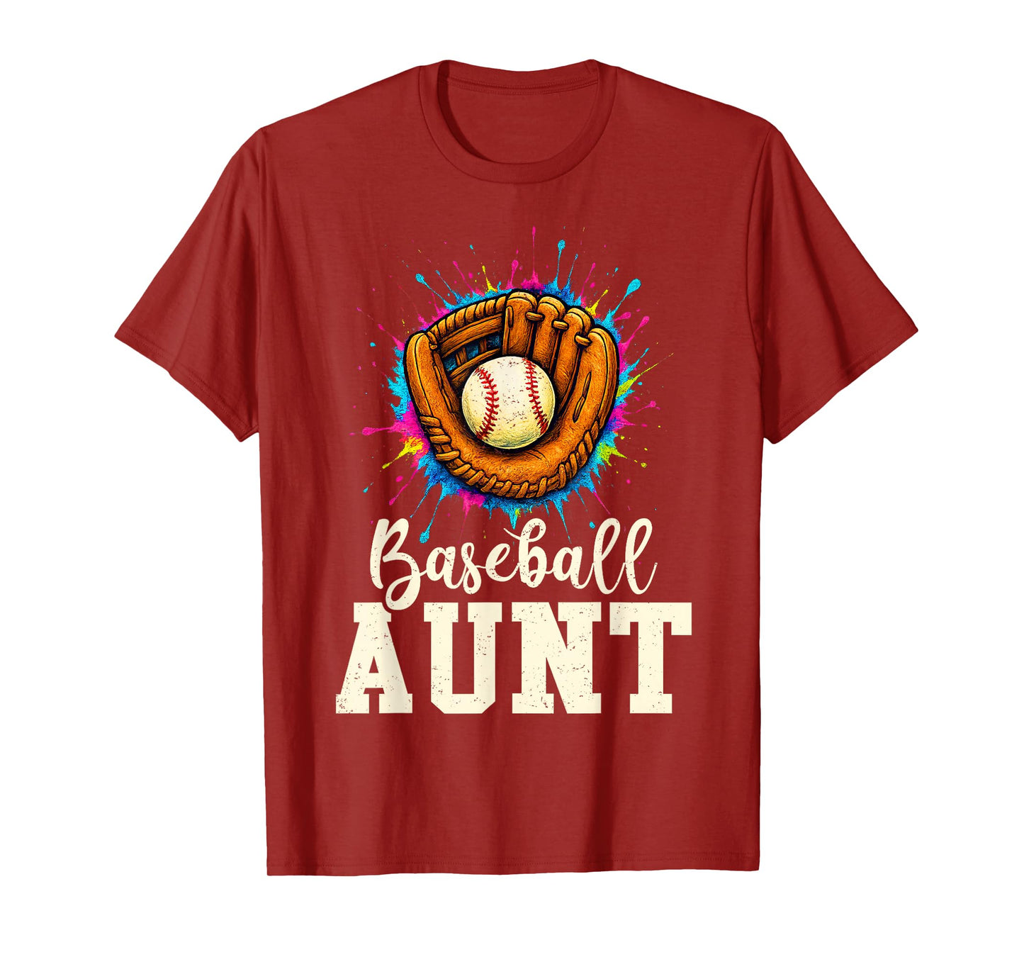 Baseball Aunt Colorful T-Shirt