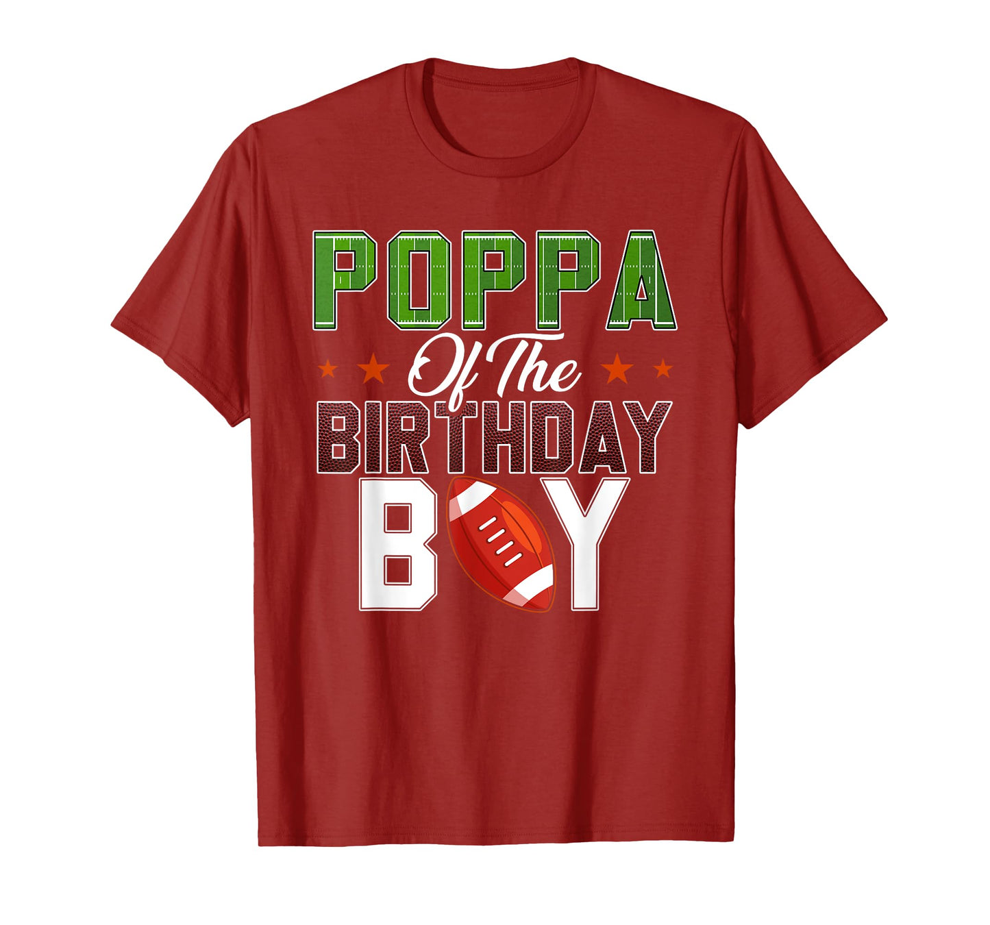 Poppa of The Birthday Boy Football Party Family Matching T-Shirt