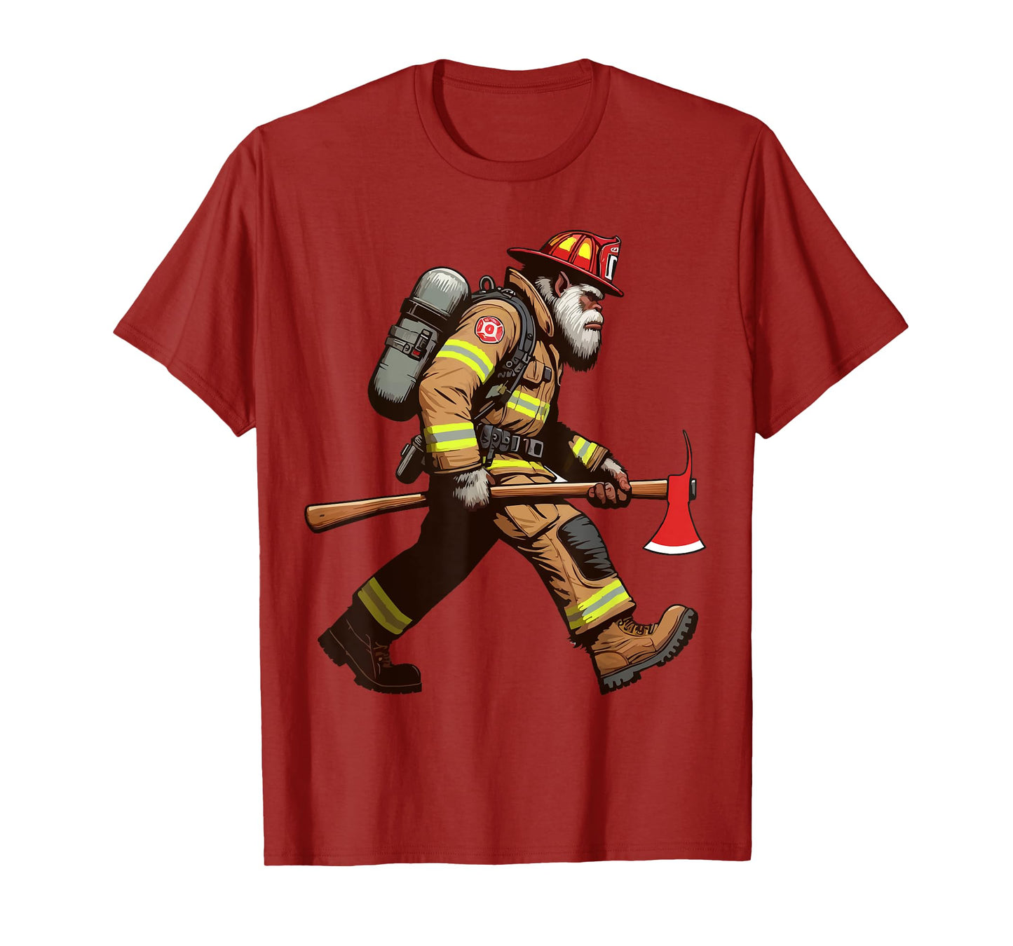 Firefighter Sasquatch Tee Big Foot Fireman Rescuer Yeti T-Shirt