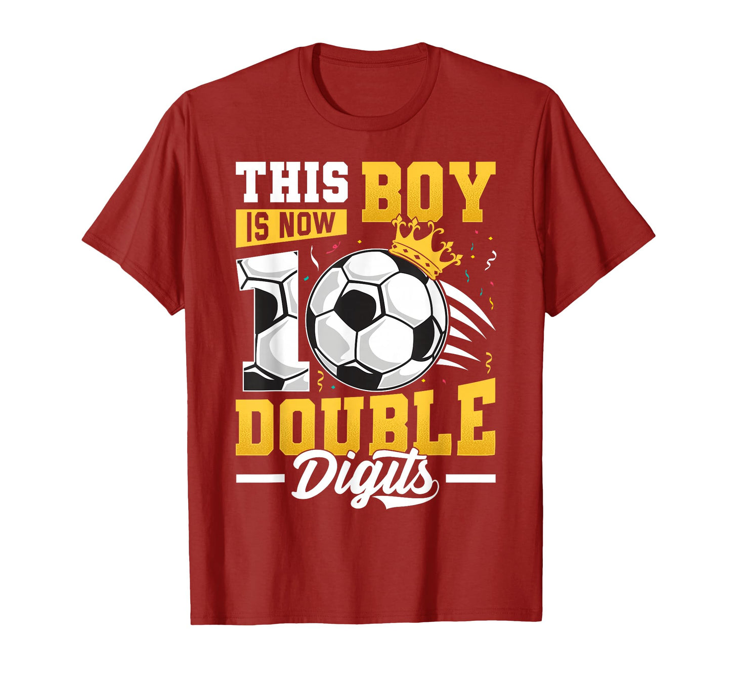 This Boy Double Digits Soccer 10 Year Old Boy Birthday T-Shirt