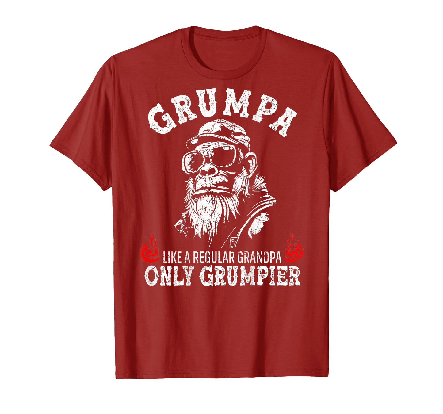 Grumpa Like A Regular Grandpa Only Grumpier Monkey (ON BACK) T-Shirt