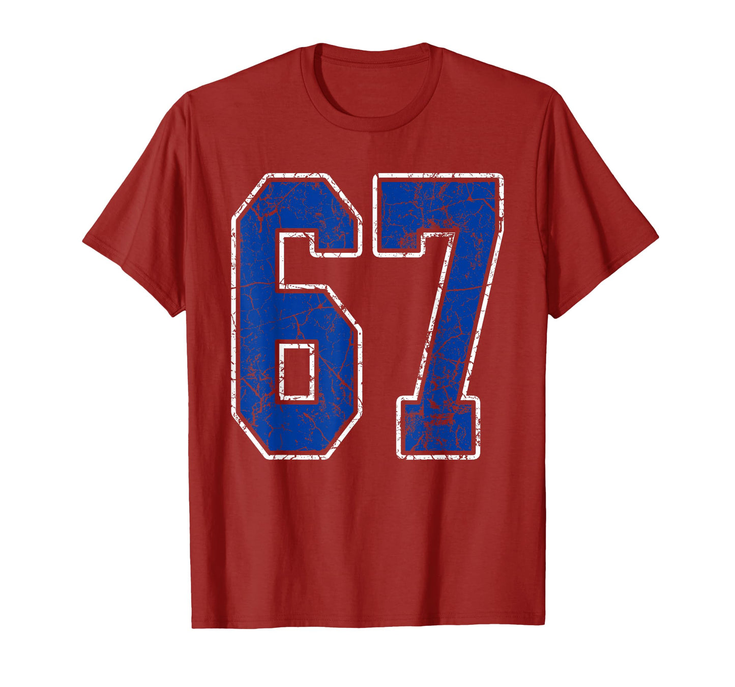 Royal Blue and White Number 67 Jersey Player Uniform #67 Fan T-Shirt