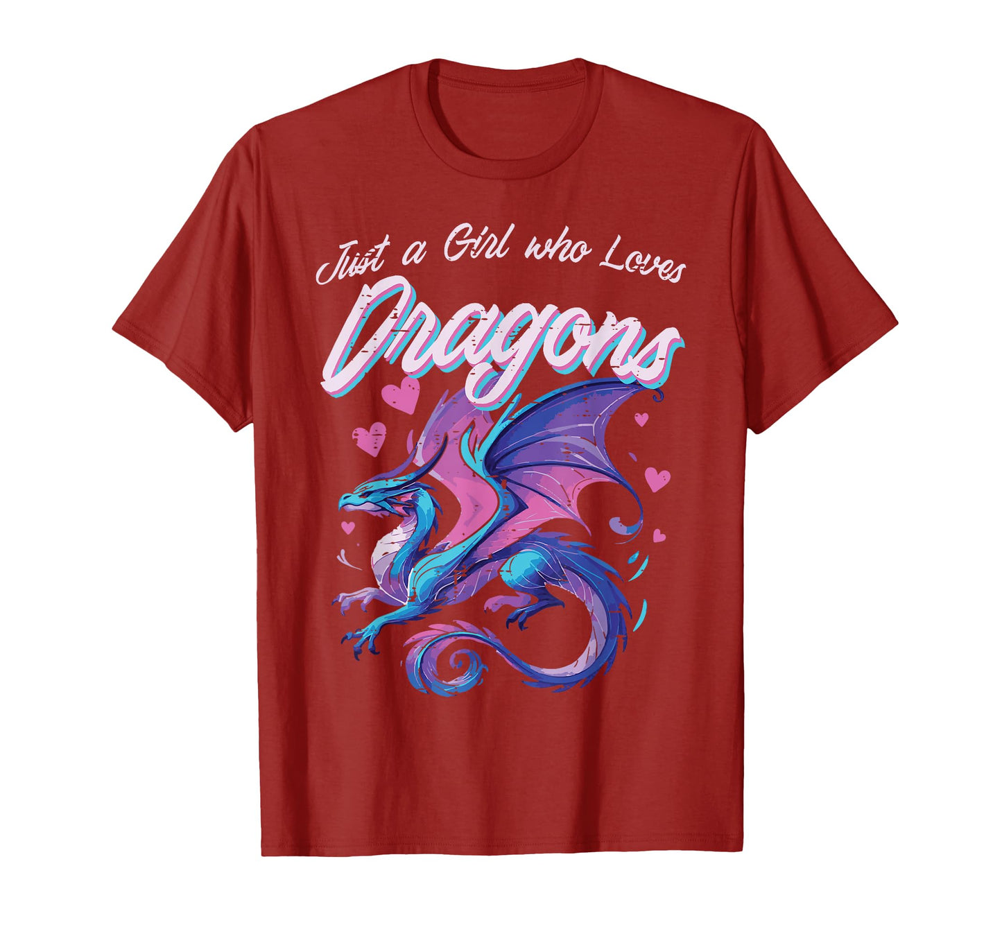 Girl Who Loves Dragons Mythical Fantasy Girls Kids Women T-Shirt